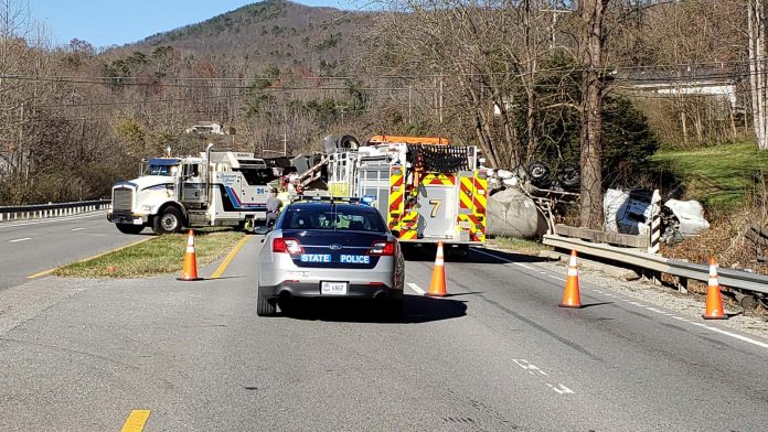 Accident shuts down US-220S in Roanoke County