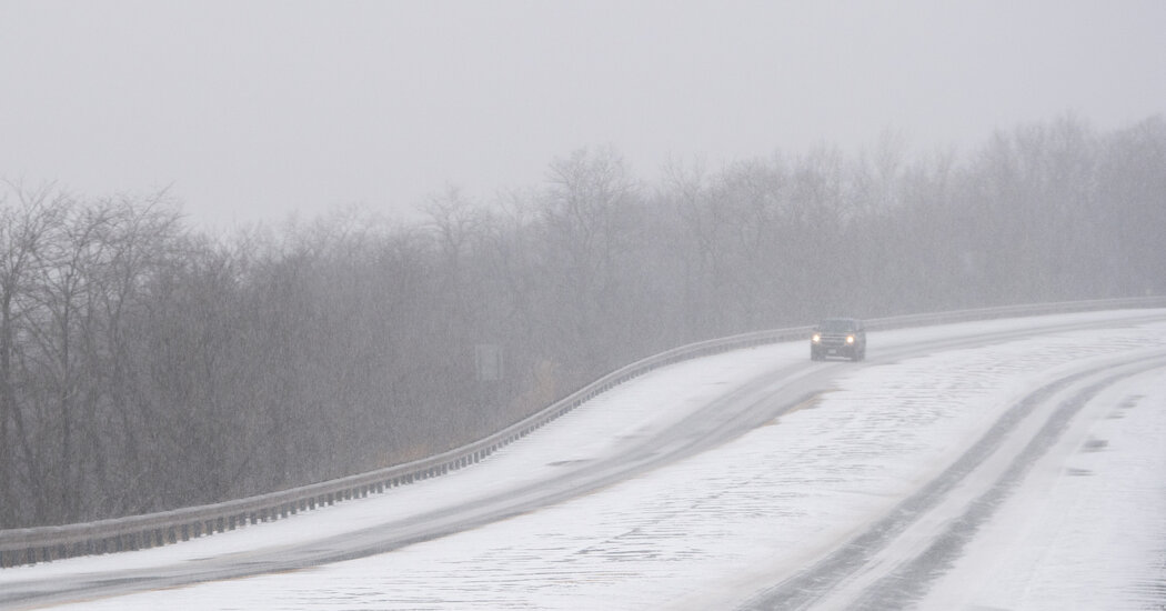 Icy road conditions making driving treacherous in Central Virginia