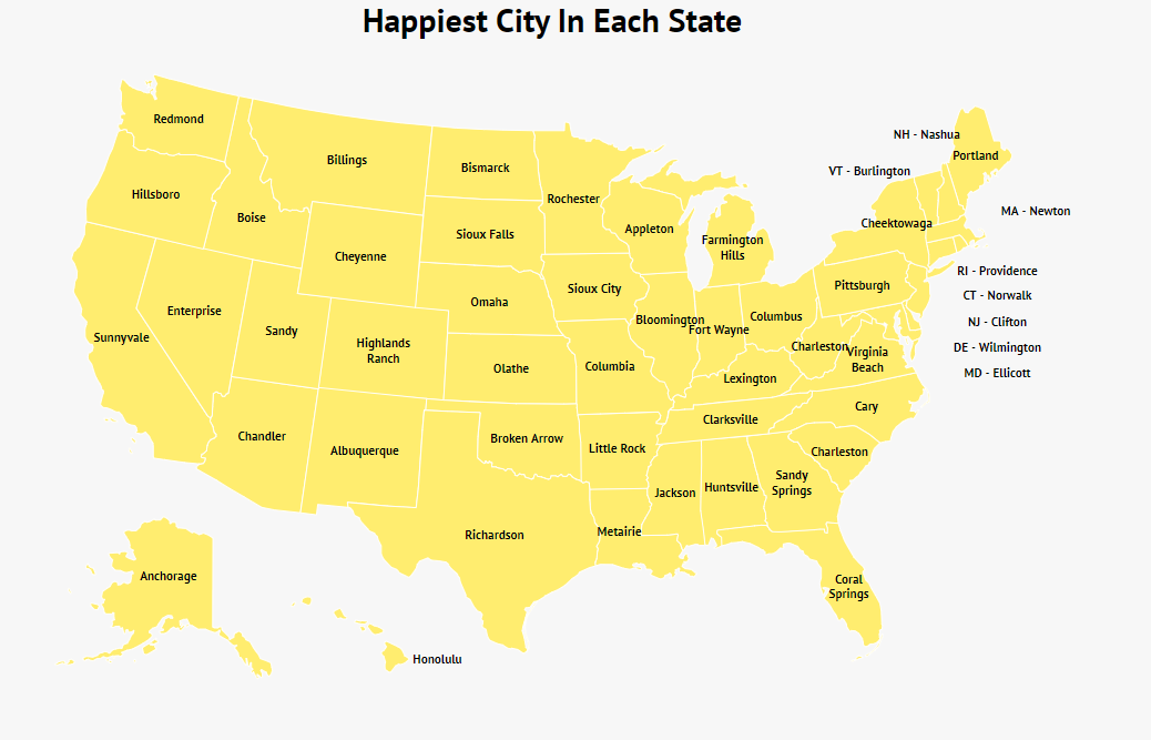 What are the happiest cities in the US?