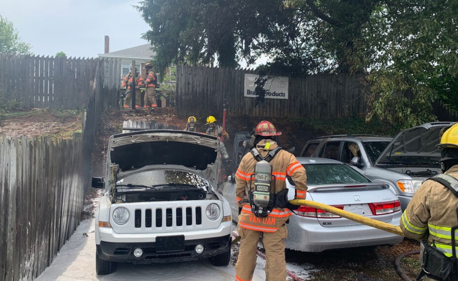 Saturday afternoon fire on Williamson Road damaged several vehicles, fire crews responded at the scene