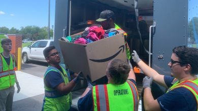 More than 1,000 backpacks with school supplies donated by Amazon