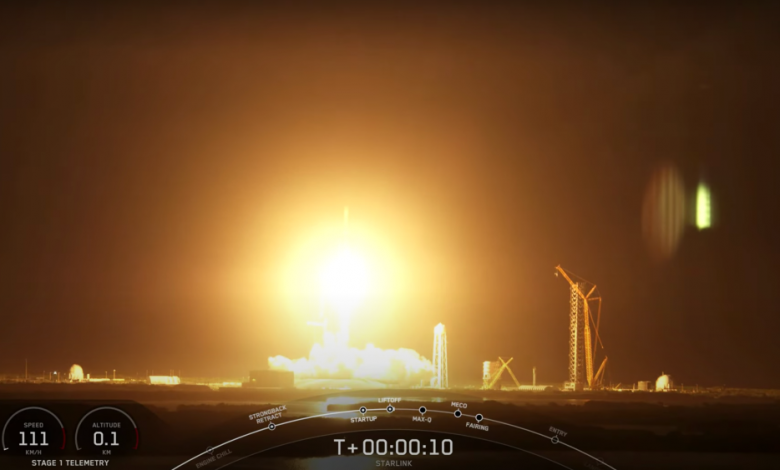 Several dozen satellites launched into orbit by SpaceX