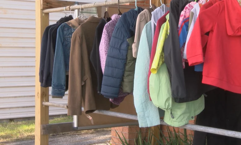 Pulaski County Free Store sets up cold weather coat rack